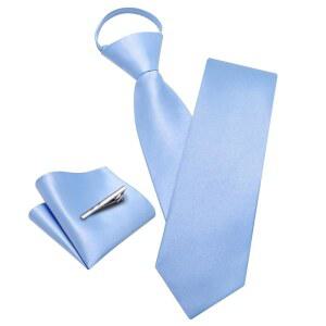 배리.왕 남성용 지퍼 넥타이 및 포켓 스퀘어 클립 세트 조절 가능한 결혼식