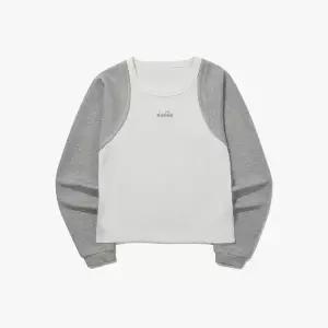 매장정품 diadora 디아도라 [공식스토어] 크로스코트 볼레로형 골지 티셔츠 MELANGE GREY 1246580
