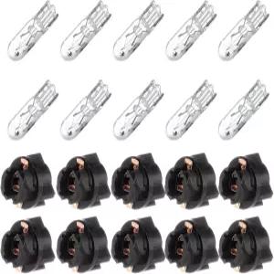 cciyu T5 17 86 206 화이트 할로겐 전구 계기판 대시 램프 12V 트위스트 잠금 소켓 포함 (총 20개)