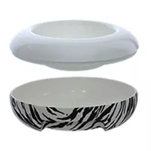 [셀러에이드]강아지 밥그릇 고양이 식기 애견 물그릇 지브라 M 강아지밥그릇