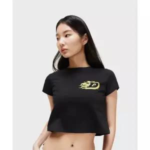 매장정품 DICKIES 디키즈 미니 플레임 D 크롭 티셔츠 Black DK23SG018BK 1231960