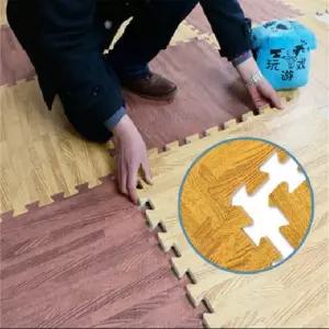 [기회공작소] 국내 최저가 EVA 우드 퍼즐 조립매트(31cmX31cm 16장 1세트) 층간소음 없이 이웃과 행복하게