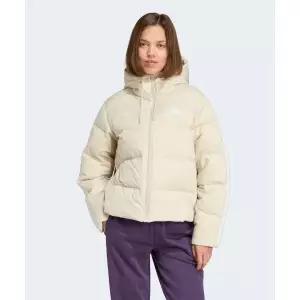 ㅇ매장정품ㅇ 아디다스 ADIDAS 클라이마웜 3-스트라이프 푸퍼 다운 후드 자켓 재킷 - 라이트베이지 JM4107