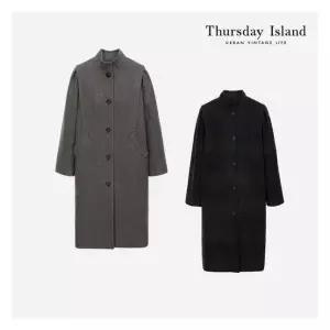 써스데이아일랜드Thursday Island 볼륨 소매 일자핏 코트T228MCT232W2305023