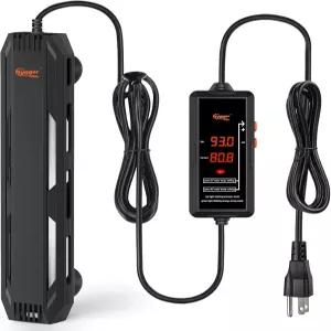 디지털 컨트롤러가 장착된 하이거 300W 수족관 히터 40~70갤런 탱크용 잠수식 어항 담수 및 바닷물에 대한