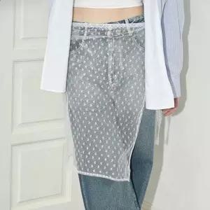 망사 커버 스커트 레이어드 시스루 여자 패션 코디 sKX6+5CuO