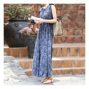 여성 패턴 바캉스 하객룩 여름 민소매 롱 원피스 3128422