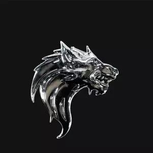 오토바이 엠블럼 스티커 자동차 데코 튜닝 늑대 크롬