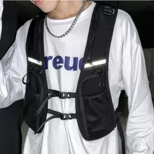 1개 블랙 가벼운 경량 간이 조끼 낚시 등산 물품 수납 자전거 택배 경비 배달 베스트