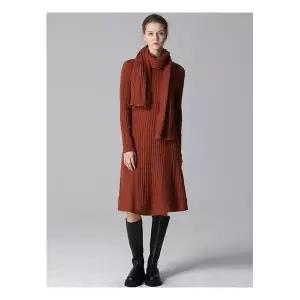 [르오트]울 블렌딩 플레어 니트 원피스빅숄 SET 3130152