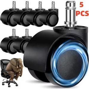 5개 의자 바퀴 교체용 소프트 무음 데스크 캐스터 휠  작업용 고하중 맥세이프 롤링 사무실