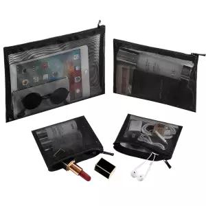 이지펀 메쉬 파우치 매일 또는 여행용 지퍼 화장품 정리 파우치로 작은 물건을 보관할 수 있는 메이크업