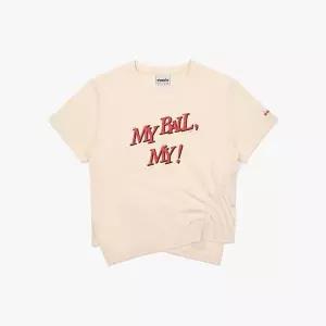 매장정품 diadora 디아도라 [공식스토어] 크로스코트 마이볼 반팔 티셔츠 BEIGE 1246759