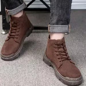 [셀러에이드]스웨이드 남자 털 워커 방한화 남성 겨울 신발 털신발 남자워커