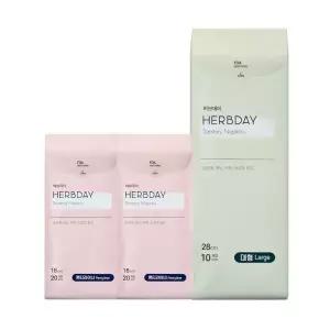 허브데이 생리대 대형1팩+팬티라이너2팩 50p