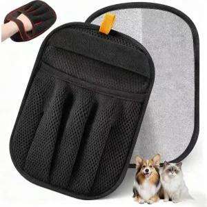 고양이와 강아지를 위한 어뮤이 애완동물 털 제거 장갑 2개의 PCS 업그레이드된 다섯 손가락 정전기 세탁