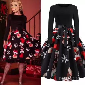 크리스마스 우아한 행사 코스튬 무대 원피스 드레스 파티 여성용 피로연