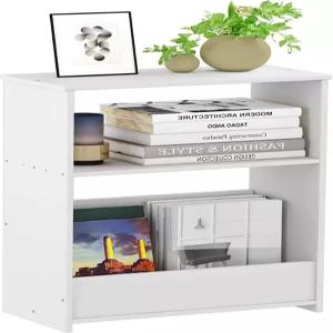 HAYOFAMY 3단 좁은 끝 테이블 작은 스탠드 선반 흰색 사이드 수납 침실 거실 사무실 욕실을 위한 책장 침대