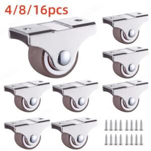 1인치 미니 소형 TPR 고무 방향 캐스터 휠 소형 장비 가구 트롤리 용 비 회전 로우 프로파일 고정 4-16피스