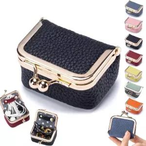 가죽 미니 보석함 휴대용 빈티지 동전 지갑 귀걸이/반지/목걸이/브레이스용 여행용 반지 상자