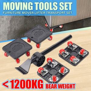 헤비 듀티 가구 리프터 운반 이동 슬라이드 휠 간편 도구 세트 롤러 바 핸드 툴 360 °