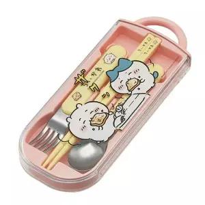 [골드스마일]스케이터 도시락수저세트 치이카와 슬라이드 트리오 수저 포크