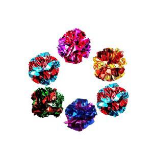 선그로우 고양이 크링클 볼, 반짝이는, 마일러 크링클러, 고양이를 위한 스트레스 해소 장난감, 인터랙티브하고 매력적인, 성인 활동 유지, 멀티 놀이 장려, 끝없는 엔터테인먼트 제공, 6개