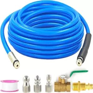 에노월드 드라이어 통풍구 클리너 키트 - 32피트 압력 호스 + 1/4 에어 퀵 커넥트 강력한 보풀 제거 화재
