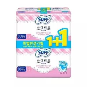 쏘피 바디피트 볼록맞춤 날개 대형 생리대 19+19입