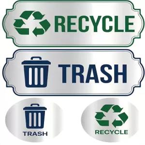 쓰레기통 4Pc 방수 자가 접착 쓰레기 가정 사무실 호텔 아파트 학교 실내/외 재활용 표지판 스티커