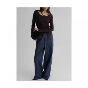 에잇세컨즈 밴딩 와이드 데님 네이비 417365