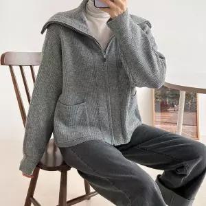 [다잇템]여자 더블포켓 FW 집업 세일러카라 가디건 (23690371A)