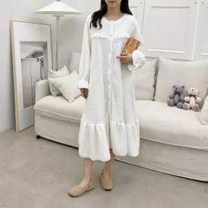 [다잇템]여자 실내복 수면잠옷 부드러운 편한옷 원피스 (11437682A)