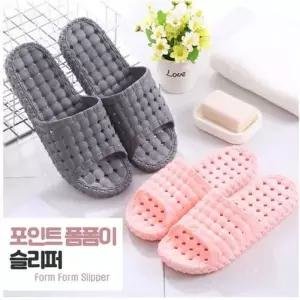 ksr 포인트 폼폼이 슬리퍼 /모던 하우스 무소음 거실화/발편한 홈