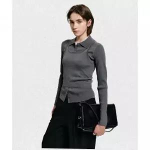 룩캐스트 LOOKAST 시아 카라 가디건 슬리브리스 셋업 니트 SIA COLLAR CARDIGAN SLEEVELESS SET UP KNITs L