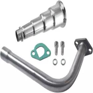 실버 4단계 배기 헤더 파이프 프레데터 212cc 196cc 고 카트 미니 바이크 콜먼 파워스포츠 CT200U