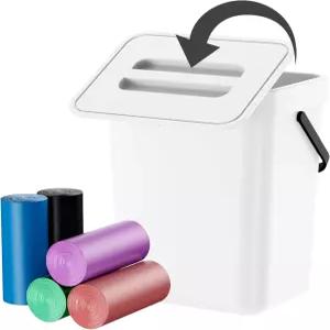 퇴비통 주방은 100개의 쓰레기 봉투 뚜껑이 있는 쓰레기통 걸이 반려동물 보호 냄새 방지 그리고 조용한