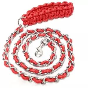 강아지 리드줄 개줄 애견 산책줄 로프 체인 레드 강아지줄