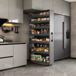 주방 펜트리장 사이드 트롤리 홈카페장 키큰 틈새 수납장