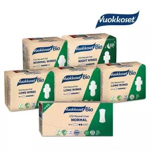 뷰코셋 VUOKKOSET 생리대 노말윙1팩+롱윙3팩+나이트윙1팩+팬티라이너 14p 1팩