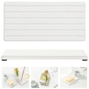 라즈보르치 2PCS 욕실 매트, 비누 건조 홀더, 화이트-8