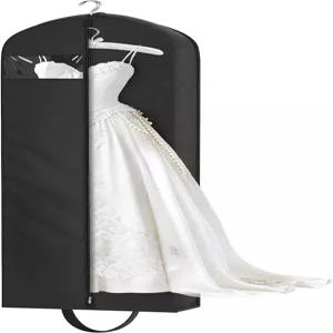 여행용 키티 72인치 웨딩드레스 의류 가방 4인치 가제트 롱 행잉 드레스 여성 커버 보관함 옷장 블랙
