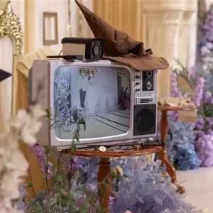 레트로 TV 송출 세트 카메라 장식 옛날티비 엔틱 카페