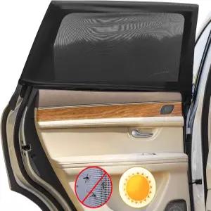 자동차 후면 창문 그늘 2팩 스트레치 메시 가림막 태양 모기장 덮개 96 SUV 태양빛 눈부심 방지 자외선