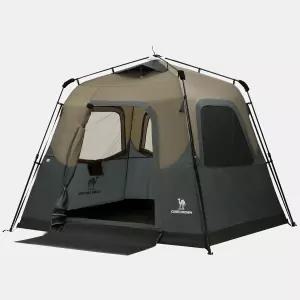 캠핑용 카멜 크라운 즉석 텐트 4-6인용 방수 간편한 설치 60초 만에 야외 하이킹용 캐리백이 있는 백팩킹