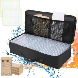 XLSXEXCL 27 슬롯 씨앗 보관 정리함 90개의 봉투 및 라벨 스티커가 포함된 정원 패킷 정리 꽃 채소 식물