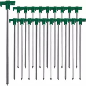 니쇼우 20대 텐트 캠핑용 헤비 듀티 지상 말뚝 10인치 아연 도금 비러스트 금속 페그 야외 캐노피 가든