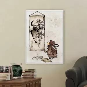 슬림액자 A2사이즈 동자승 달마 불교액자 인테리어액자 달마액자