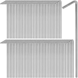 100팩 텐트 말뚝 6-3/4인치 갈바니즈드 스틸 메탈 정원 가장자리 울타리 캠핑용 대피소 방수포 캐노피