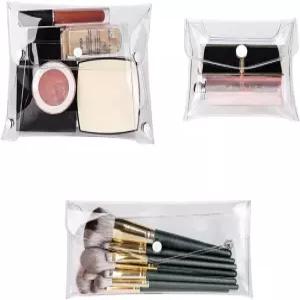 카우아오아 3종 미니 PVC 메이크업 백 작은 투명 플라스틱 화장품 정리 가방 파우치 휴가 여행용 스냅
